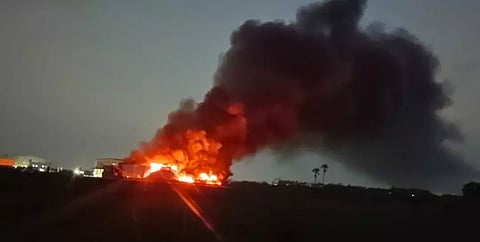 Fire in spray paint factory near Somangalam