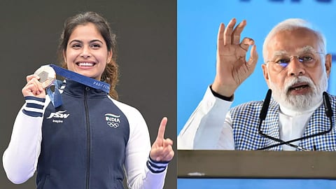 Manu Bhaker and Prime Minister Narendra Modi