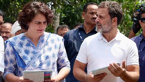 Congress general secretary Priyanka Gandhi Vadra and Leader of Opposition in the Lok Sabha Rahul Gandhi