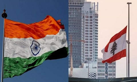 Flags of India, Lebanon (ANI)