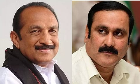 MDMK general secretary Vaiko; PMK president Anbumani Ramadoss