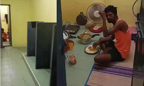 Guest workers living in public toilet in Tirupur
