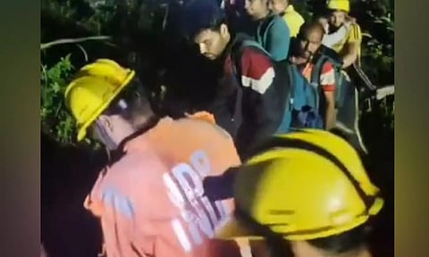 National Disaster Response Force evacuating stranded people on Kedarnath Dham route