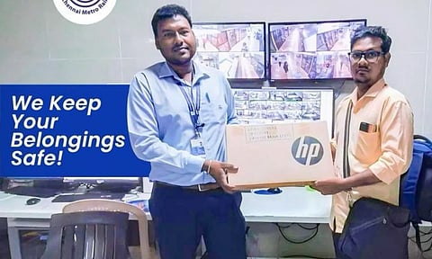 CMRL officer return the laptop to concern person (X)