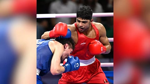 Nishant Dev in the quarterfinal match (IANS)