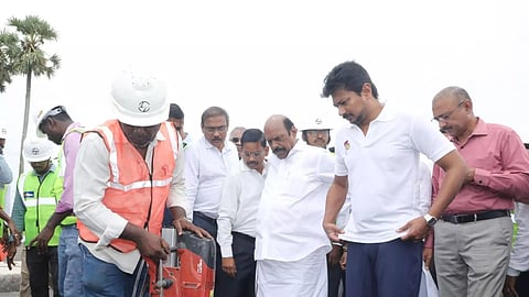 &nbsp;Minister Udhayanidhi Stalin reviewed the feasibility of the highway projects to be implemented in the city