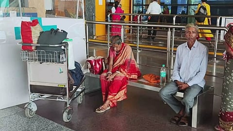 The Bangladeshi couple Prova Rani and Sushil Ranjan in the Chennai airport