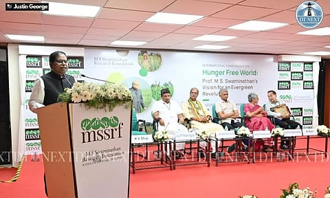 Inauguration of International Conference on a Hunger-Free World highlighting Prof. M.S. Swaminathan's vision for an evergreen revolution