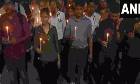 Kolkata: Students hold candle march after junior doctor found dead on college premises