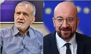 &nbsp;Iran's President Masoud Pezeshkian and Charles Michel&nbsp;