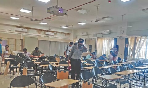 The temporary classrooms for students at AIIMS-Madurai