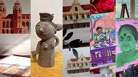 Artworks in the Madras exhibition