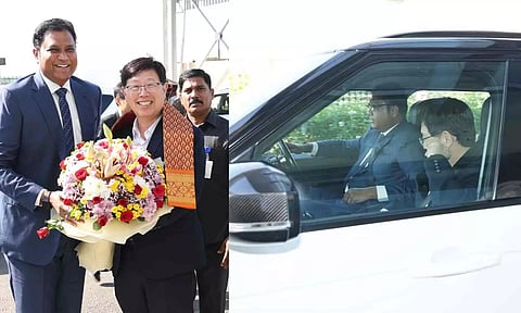 Tamil Nadu Industries Minister TRB Rajaa, Foxconn chairman Young Liu