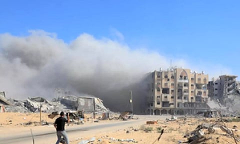 Visuals after airstrike hit in Gaza