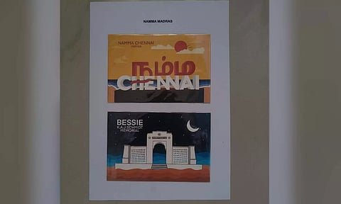 Postcards from the 'Madras Through Picture Postcards' exhibition