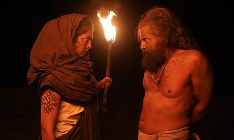 Chiyaan Vikram and Malavika Mohanan from the sets of Thangalaan (Instagram)