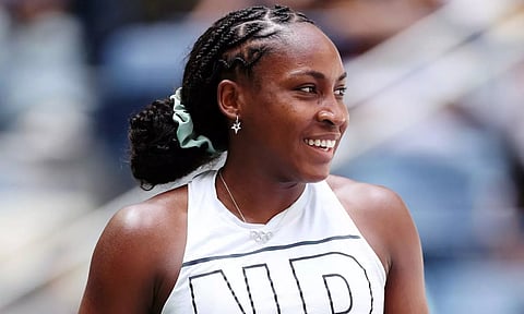 Coco Gauff at a training session