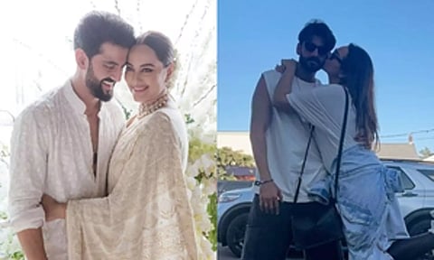 &nbsp;Sonakshi Sinha with her husband Zaheer Iqbal