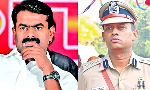 NTK Chief Co-ordinator Seeman; Tiruchy Superintendent of Police V Varun Kumar
