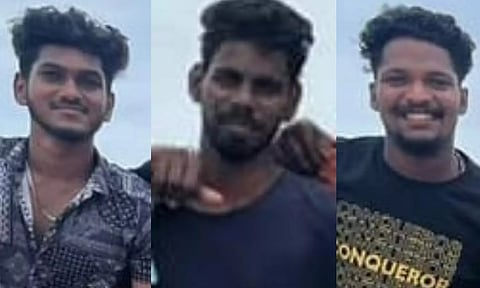 The trio got washed away into the waters