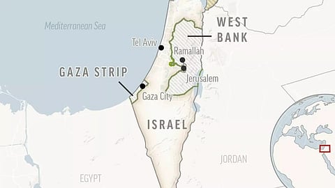 This is a locator map of Israel and the Palestinian Territories (AP Photo)
