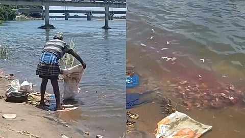 Fish waste in Cauvery (Thanthi TV)