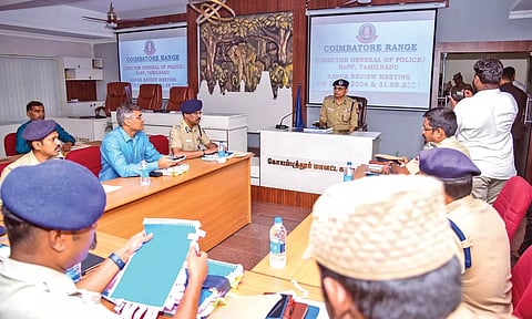 DGP Shankar Jiwal’s review meeting with personnel from the Kovai range