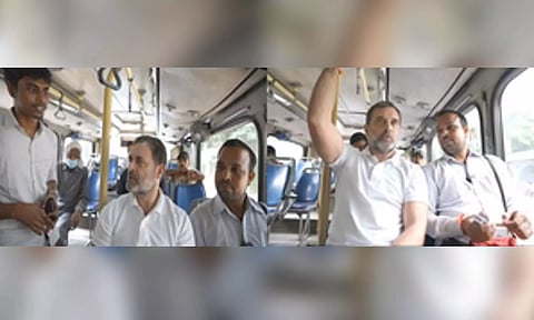 Rahul Gandhi's DTC bus ride (IANS)