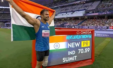 Sumit Antil wins gold in javelin throw F64&nbsp;