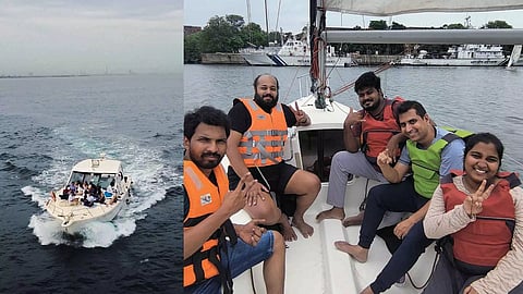 House of Audacious yacht party (L), From Yacht 409 networking event (R)