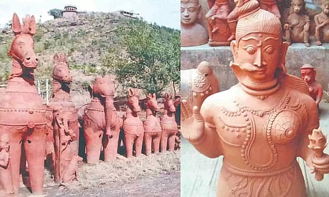 Terracotta horses and Ayyanar