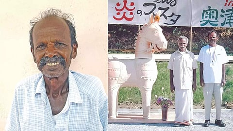 R Thangaiya, White horse made by him in Japan