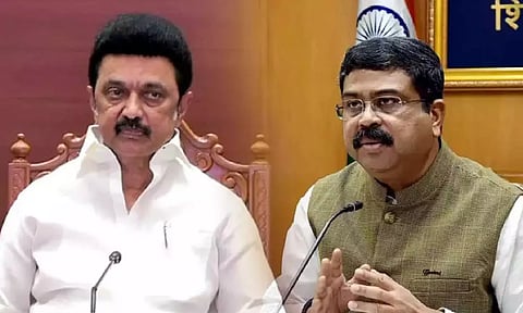 &nbsp;Chief Minister MK Stalin; Union Education Minister Dharmendra Pradhan