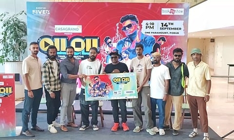 Therukural Arivu at the press meet of Oii Oii