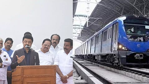 Stalin during the press meet, CMRL train