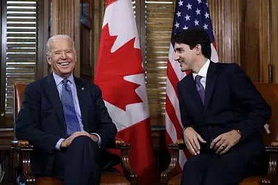 Joe Biden with Justin Trudeau