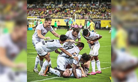 Punjab FC players celebrates after a goal (IANS)