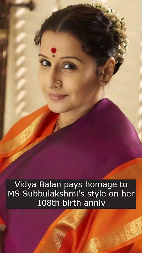 Vidya Balan pays homage to MS Subbulakshmi's style on her 108th birth anniv
