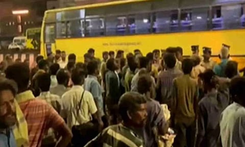 People sleeping at Koyambedu bus terminal attacked by cops