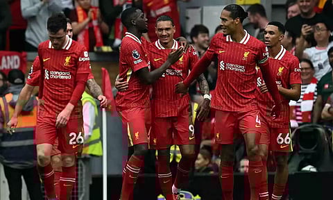 Liverpool celebrates its win over Bournemouth