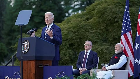 US President Joe Biden during his speech (Reuters)