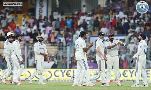 Indian cricket team players during the test match (Photo credit: Justin George)