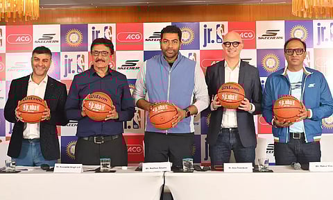 (L to R) NBA Asia Strategy Head and NBA India Country Head Rajah Chaudhry, Secretary General Kulvi at the launch event