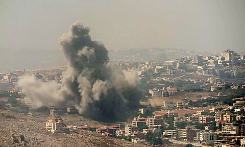 Smoke rises from Israel airstrike (AP)