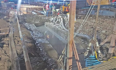 The new storm water drain that was constructed at second avenue in Indira Nagar, Adyar
