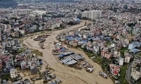 Aerial view of Nepal floods