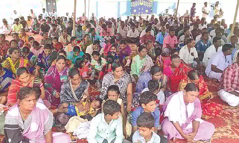 Fishermen on hunger strike in Thangachimadam on Thursday