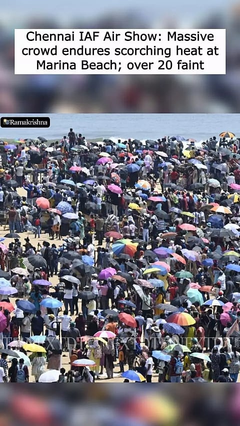 Chennai IAF Air Show: Massive crowd endures scorching heat at Marina Beach; over 20 faint