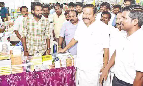 KN Nehru on the concluding day of Tiruchy book fair
