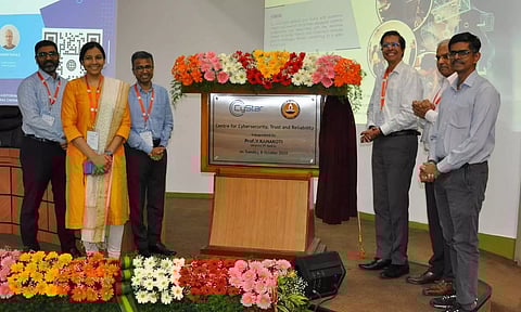 Prof V Kamakoti, Director, IIT Madras, unveils the 'Centre for Cybersecurity, Trust &amp; Reliability' the at campus today